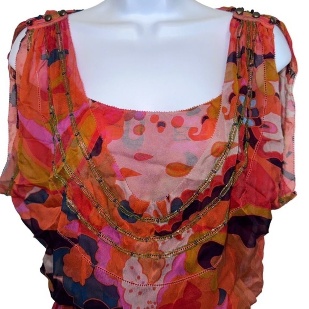 DVF Silk Psychedelic print blouse and camisole set size 8 - Picture 4 of 10